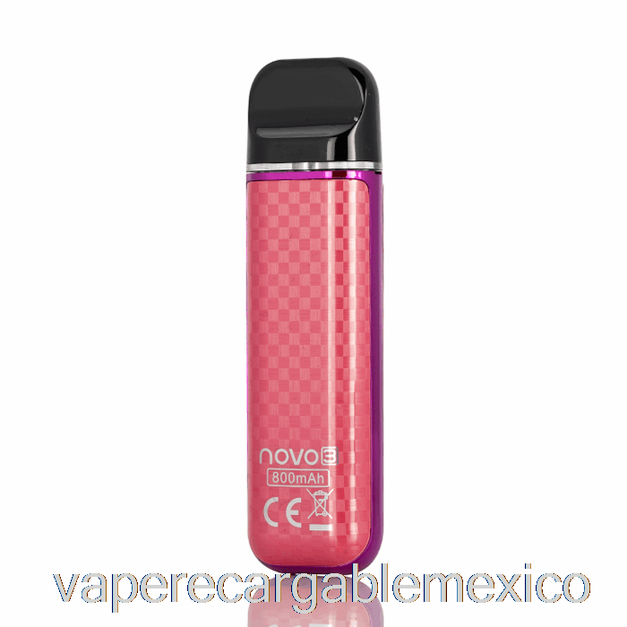 Vape Recargable Smok Novo 3 25w Sistema Pod Fibra De Carbono Rojo Púrpura
